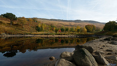 An Autumn view of Dove Stone reservoir