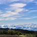 Panoramablick bei Föhnwind von Gornhofen über den Bodensee in die Schweiz bis zum Säntis (Note)