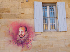 Art de rue à Castillon la Bataille : Michel de Montaigne