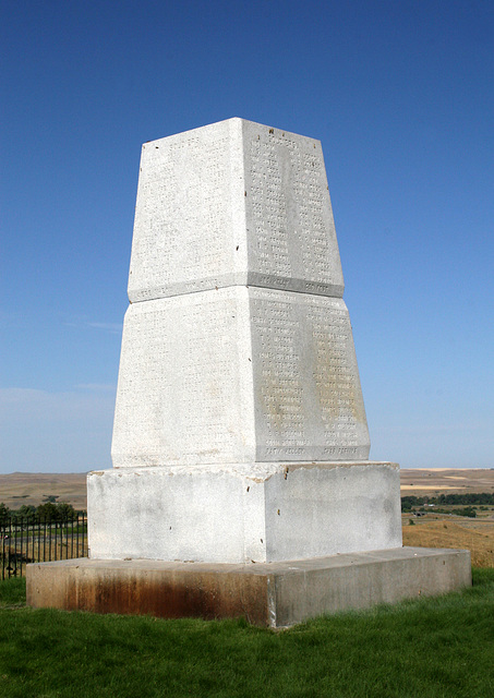 US Army Memorial on Last Stand Hill,Little Bighorn Battlefield,Montana,USA 11th September 2011