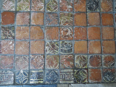 buckland in the moor church, devon , c16 tiles (1)