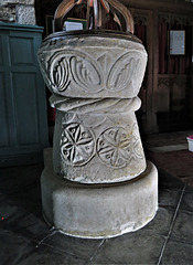 buckland in the moor church, devon , c12 font (1)