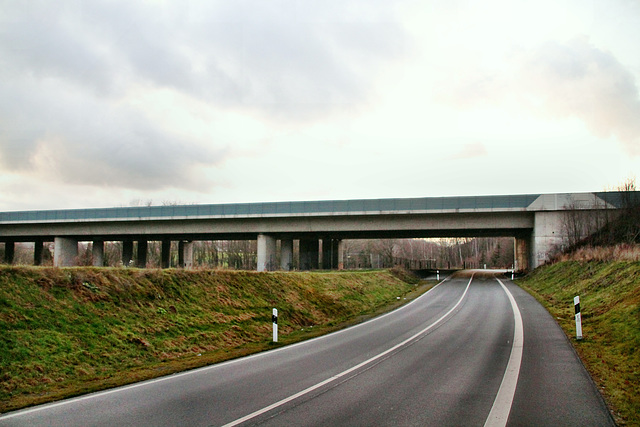 Massener Heide, Brücke der A1 über dem Liedbachtal (Unna) / 25.12.2020