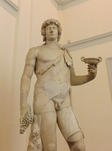 Detail of the Antinous-Bacchus in the Naples Archaeological Museum, July 2012