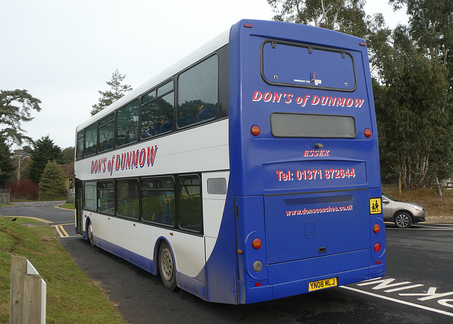 Don’s Coaches YN08 MLJ at West Stow - 6 Dec 2024 (P1200555)