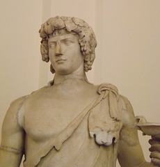 Detail of the Antinous-Bacchus in the Naples Archaeological Museum, July 2012