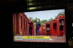 photo 3....an interesting news piece on our local News (CBS)  featuring the UK red Phone Boxes!