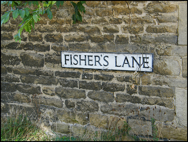 Fisher's Lane sign