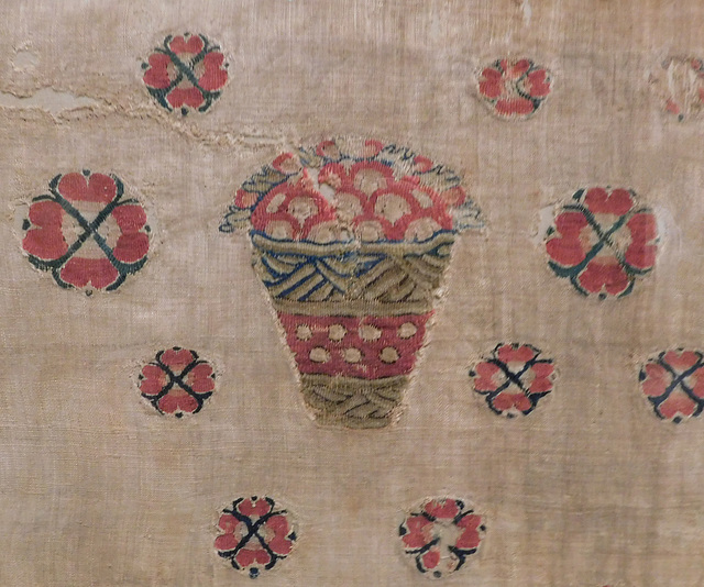 Detail of the Curtain Fragment with Riders in the Metropolitan Museum of Art, December 2023
