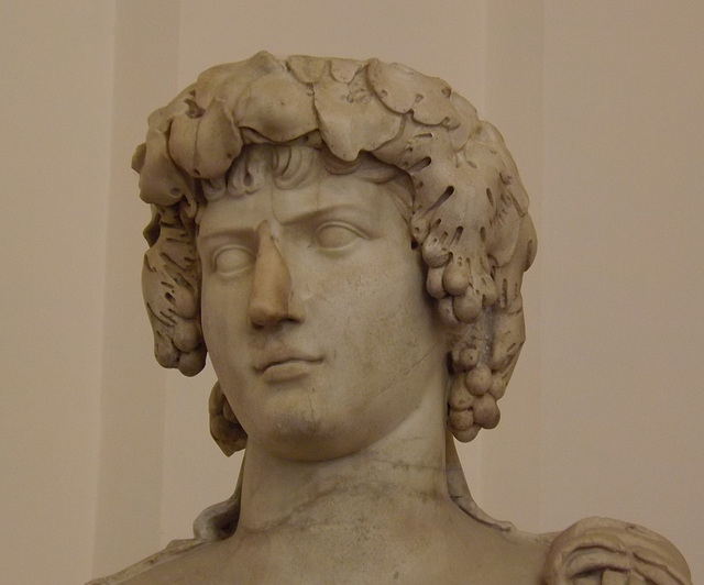 Detail of the Antinous-Bacchus in the Naples Archaeological Museum, July 2012