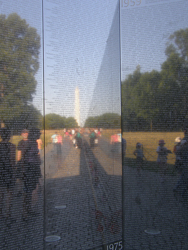 Reflection in the Vietnam War Memorial