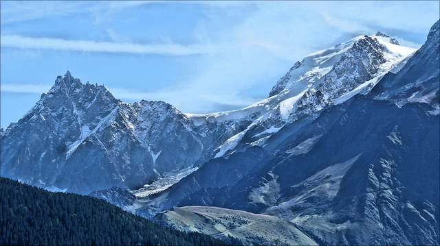 Saint-Gervais-les-Bains / Le Bettex (74) Massif du  Mont-Blanc et l'Aiguille du Midi. 6 septembre 2024.