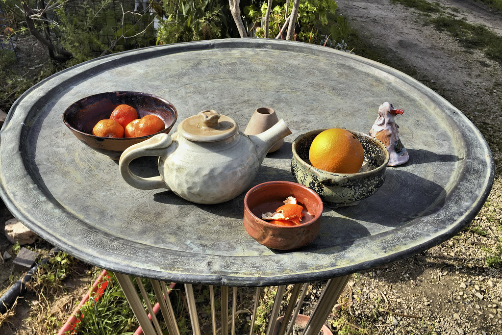 Tray With Pottery and Oranges – Kfar Hasidim Bet, Haifa District, Israel