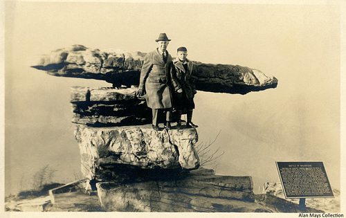 Man and Boy at Umbrella Rock, Lookout Mountain, Chattanooga, Tennessee