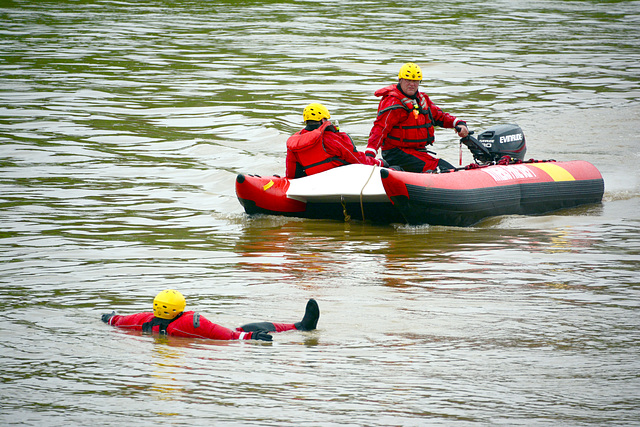 Picking up crew from an inflatable, too