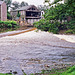 Yorkshire, Wier on the River Nidd at Knaresborough (Scan from Oct 1989)