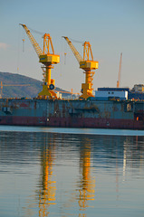 DSME crane reflections