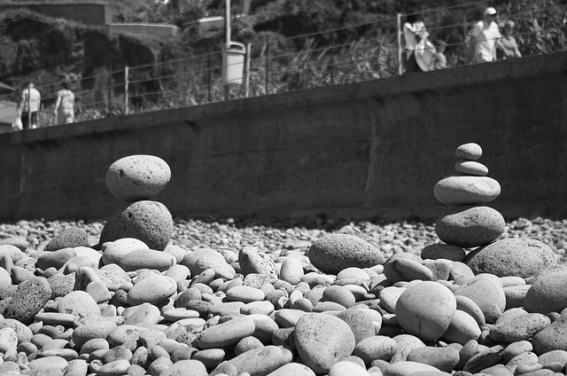 Beach cairns - on Madeira Island