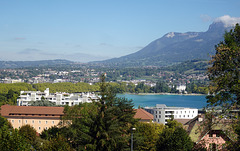 Blick zum nördlichen Ende des Lac d’Annecy