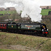 Bulleid West Country class 4-6-2 34092 CITY OF WELLS at Abbots House with the Grosmont - Pickering service 30th March 2019.