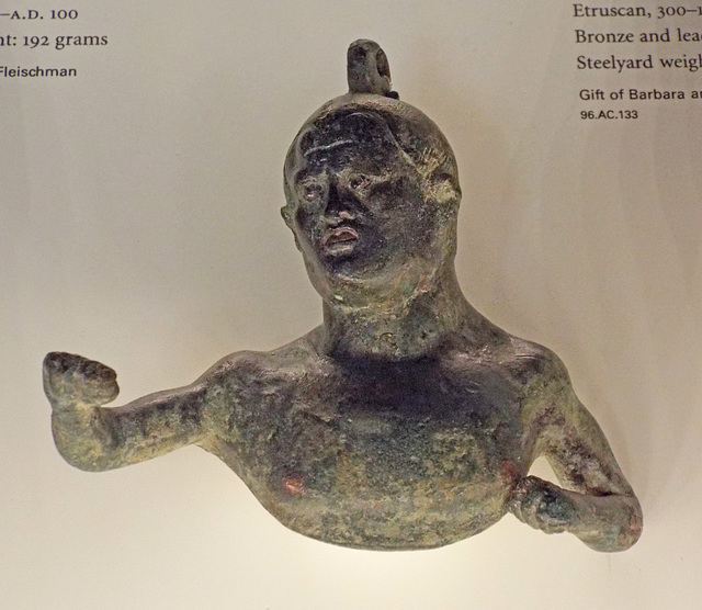 Bust of a Boxer in the form of a Steelyard Weight in the Getty Villa, June 2016