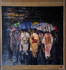 Geishas sous la pluie - Acrylique de Mérigault Bernard