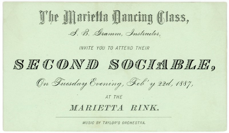 The Marietta Dancing Class, Second Sociable, Marietta, Pa., Feb. 22, 1887