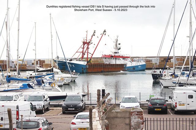 Dumfries registered fishing vessel DS1 Isla S Shoreham Port 5 10 2023
