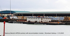 Neptune Marine’s NP634 pontoon with accommodation module - Shoreham Harbour - 5 10 2023