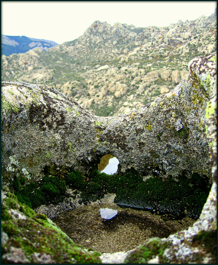 Mini rock window, rock pool and reflection