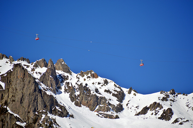 Luftseilbahn vom Mont Planipaz auf den Mont Le Brevant