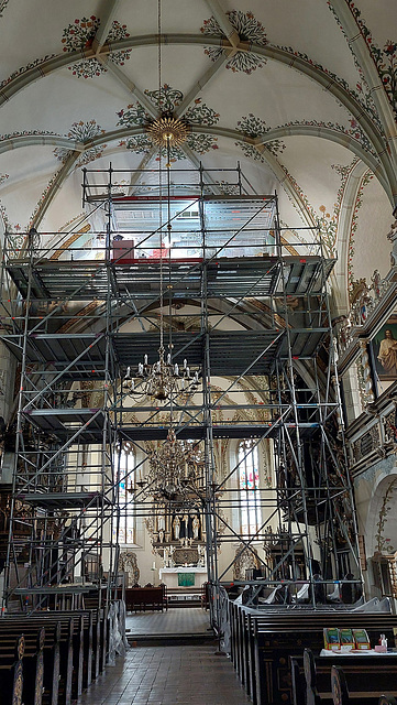 Innenarbeiten in der Bergkirche in Schleiz