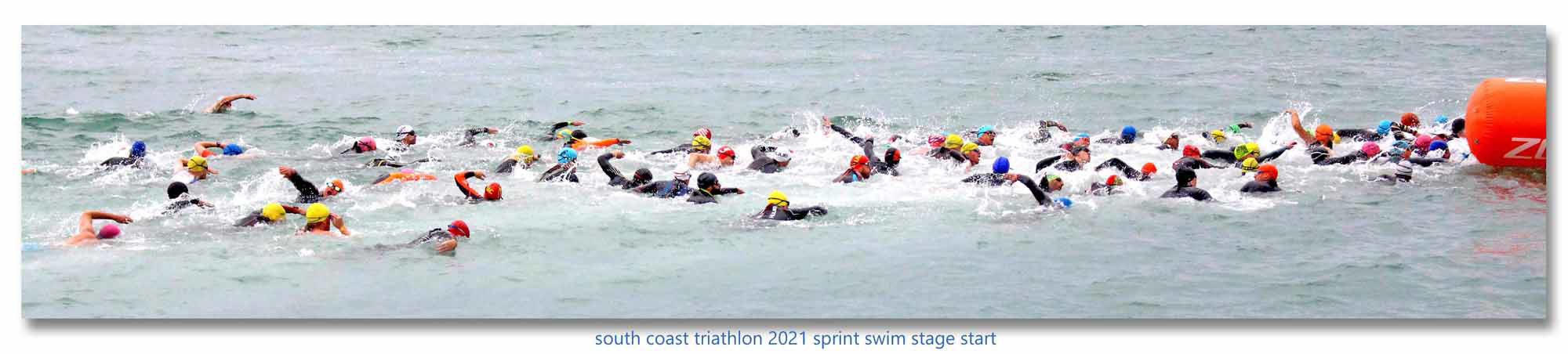 south coast triathlon 2021 sprint swim stage start - Seaford - 21 8 2021