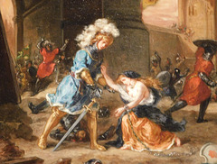 Detail of Amadis de Gaule Delivers a Damsel by Delacroix in the Metropolitan Museum of Art, January 2019