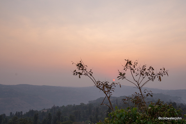 Sunset from The Tableland Plateau above Panchgani, 4,300' asl