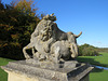 rousham park, oxon (46) c18, scheemakers, 1743, lion and horse