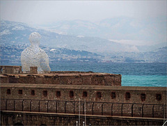 Le nomade, oeuvre de Jaume Plensa (2010)Antibes-mars2018