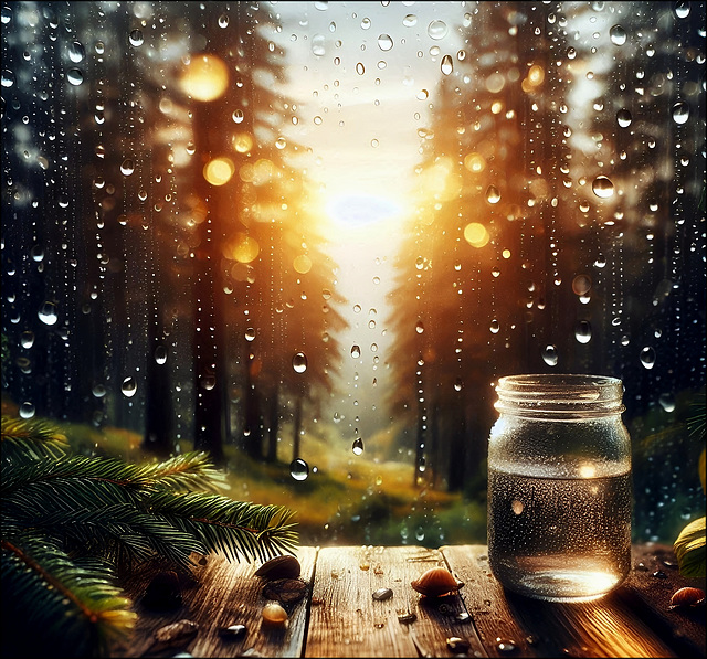 Regentropfen die an das Fenster klopfen ...