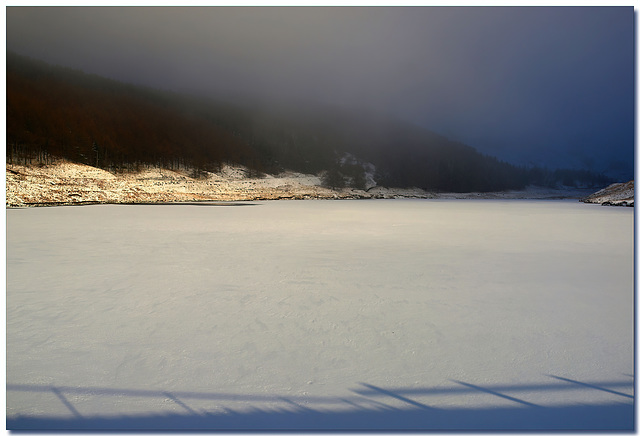 Yeoman Hey Reservoir on a real cold day.