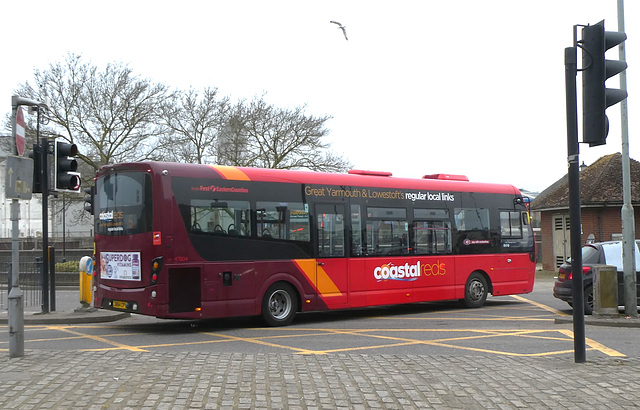 First Eastern Counties 47504 (SN64 CPY) in Great Yarmouth - 29 Mar 2022 (P1110085)