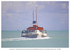 A bow view of Waverley leaving Eastbourne Pier 12 9 2024