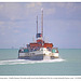 A bow view of Waverley leaving Eastbourne Pier 12 9 2024