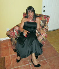 Black Satin Ball Gown