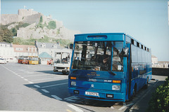 Tantivy Blue 8, Pioneer 5 and Jerseybus 8 at Gorey - 4 Sep 1999