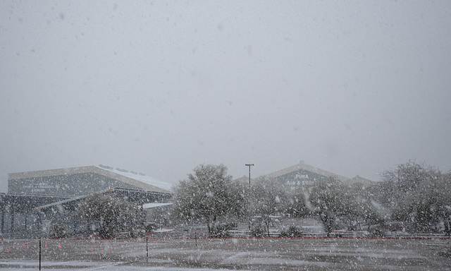 Snow at Pima Air and Space Museum