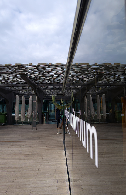 Mucem, terrasse, symétrie, reflet