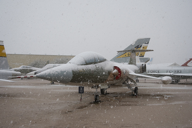 Snow at Pima Air and Space Museum