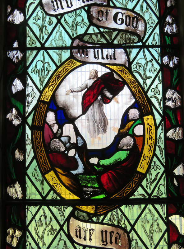 stutton church, suffolk (16) c19 clutterbuck glass 1847-8: transfiguration?