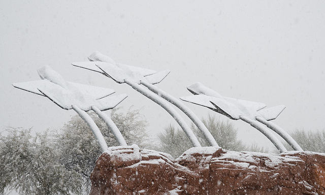 Snow at Pima Air and Space Museum