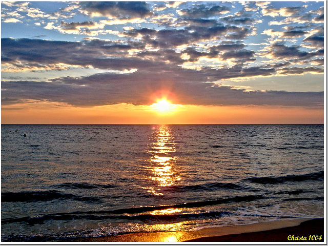 Golden road over the ocean